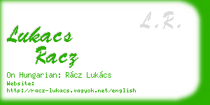 lukacs racz business card