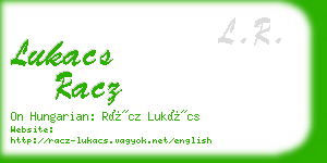 lukacs racz business card